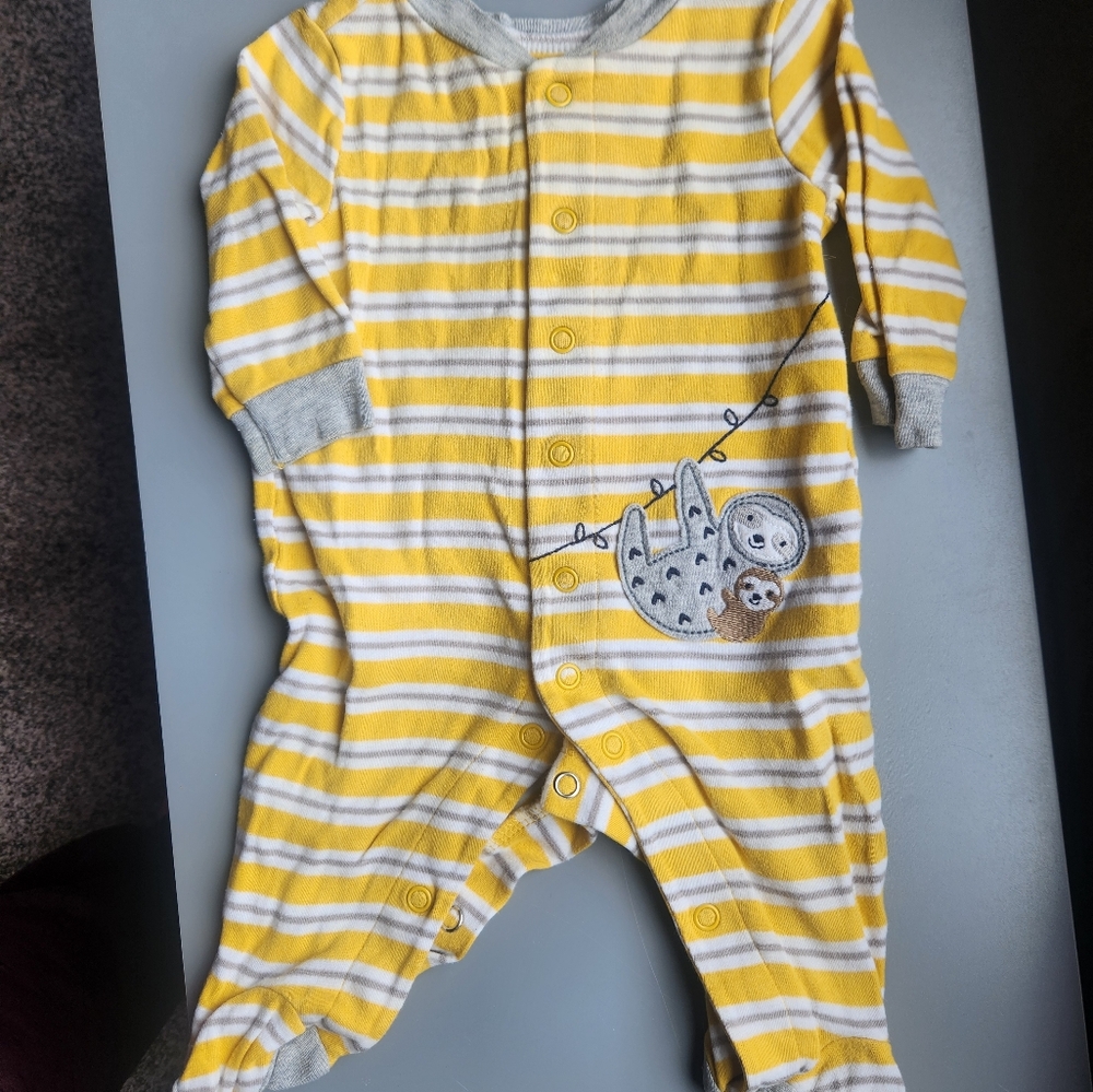 Carter's Yellow and Gray Striped One Piece